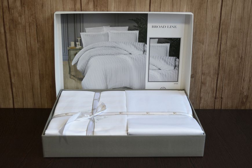 Постільна білизна First Choice Cotton Satin 160 х 220 см "Broad Line White" s-365-tek фото