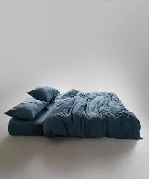 Постільна білизна Limasso Stonewashed Ranforse 160 х 220 см полуторна Akdeniz Mavisi 31379 фото