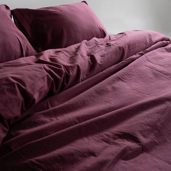 Постельное белье Limasso Stonewashed Ranforse Raspberry 160х220 Полуторное  , вареный хлопок 31361 фото