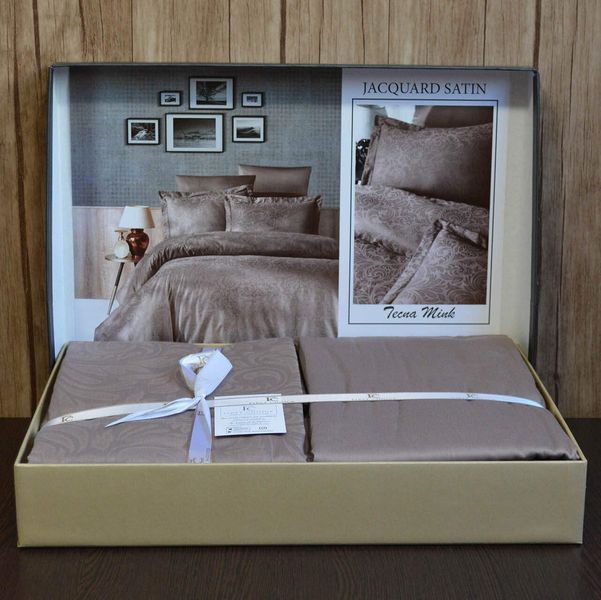 Постільна білизна First Choice Jacquard Satin 200 х 220 см Tecna Mink 40306 фото