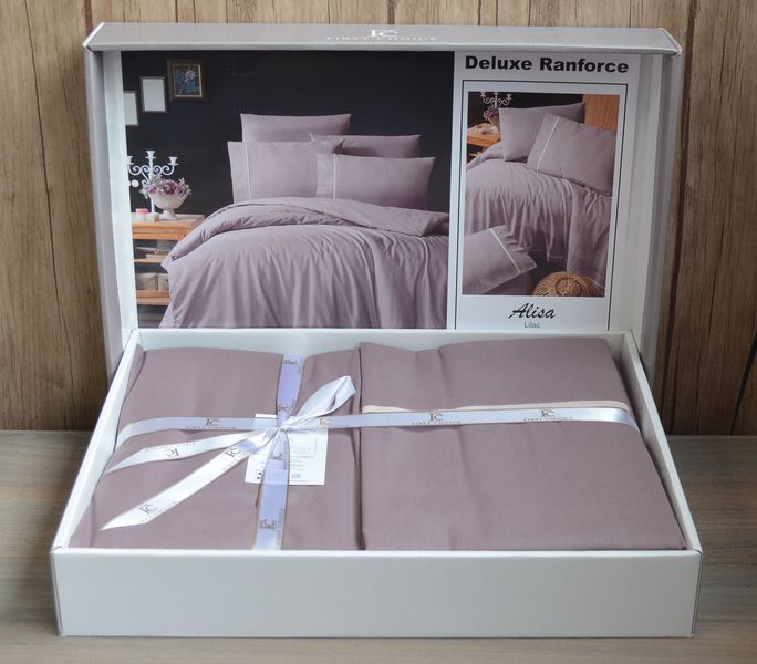 Постельное белье First Choice Alisa Lilac Евро Ranforce Deluxe 200 х 220 см 31282 фото