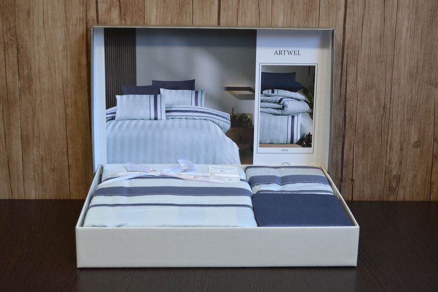 Постельное белье First Choice Deluxe Satin 200 х 220 см Artwel Silver, евро 1938-43 фото