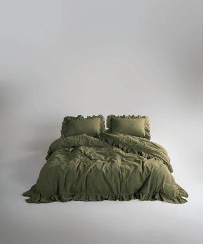 Постільна білизна Limasso Stonewashed Exclusive Ranforce 160 х 220 см сімейний Capulet Olive 31684-D фото