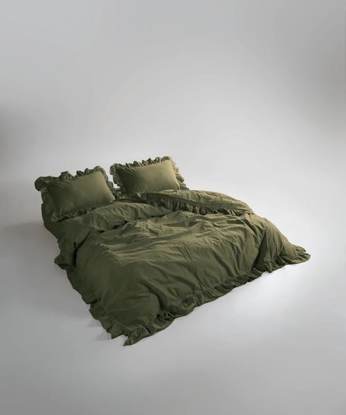 Постільна білизна Limasso Stonewashed Exclusive Ranforce 160 х 220 см сімейний Capulet Olive 31684-D фото