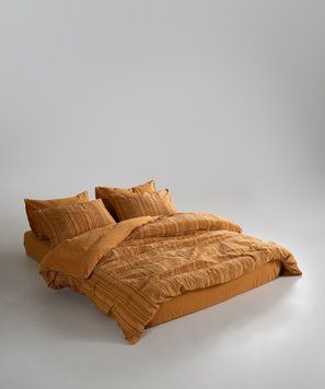 Постельное белье Limasso Stonewashed 200 х 220 см Coastal Trio Mustard 41070 фото