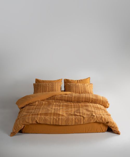 Постельное белье Limasso Stonewashed 200 х 220 см Coastal Trio Mustard 41070 фото