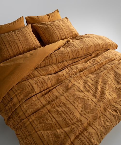 Постельное белье Limasso Stonewashed 200 х 220 см Coastal Trio Mustard 41070 фото
