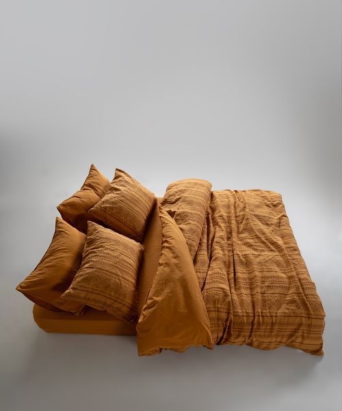 Постельное белье Limasso Stonewashed 200 х 220 см Coastal Trio Mustard 41070 фото