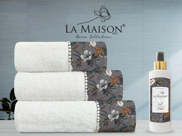 Подарунковий набір рушників La Maison, 3 шт. з ароматом Nare Ekru 30543 фото