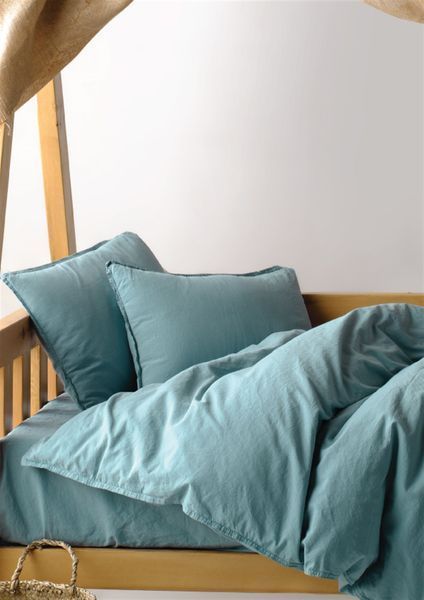 Постільна білизна Limasso "Mineral Blue" Stonewashed STD Ranforse Baby 100х150 см 31520 фото