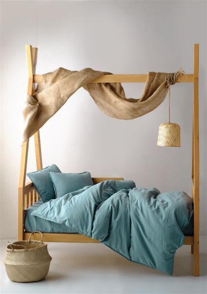 Постільна білизна Limasso "Mineral Blue" Stonewashed STD Ranforse Baby 100х150 см 31520 фото