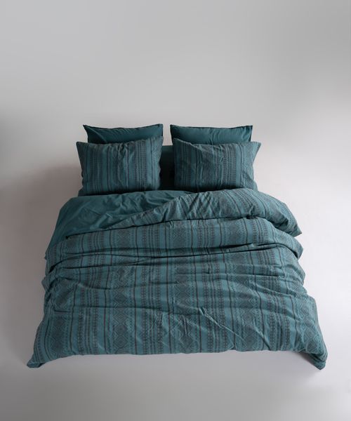 Постільна білизна Limasso Stonewashed 200 х 220 см Coastal Trio Dark Green 41069 фото