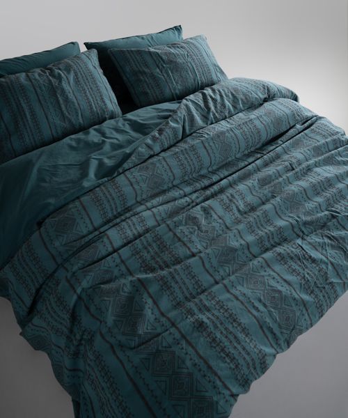 Постільна білизна Limasso Stonewashed 200 х 220 см Coastal Trio Dark Green 41069 фото