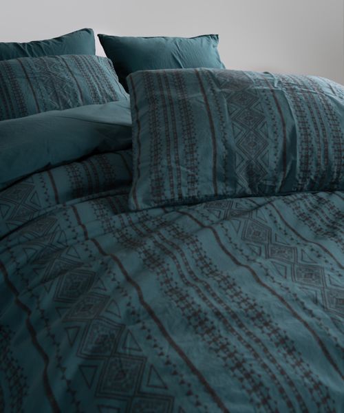 Постільна білизна Limasso Stonewashed 200 х 220 см Coastal Trio Dark Green 41069 фото