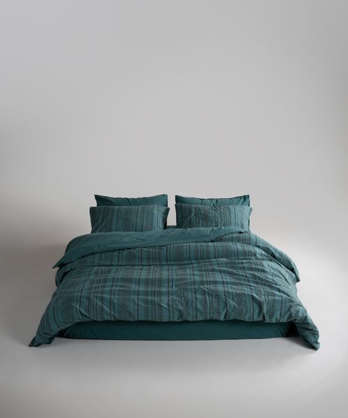Постільна білизна Limasso Stonewashed 200 х 220 см Coastal Trio Dark Green 41069 фото