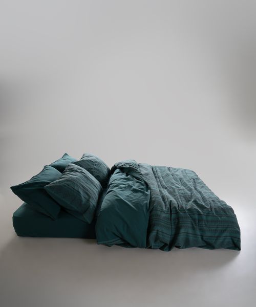 Постільна білизна Limasso Stonewashed 200 х 220 см Coastal Trio Dark Green 41069 фото