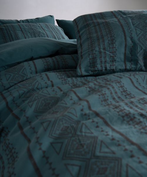 Постільна білизна Limasso Stonewashed 200 х 220 см Coastal Trio Dark Green 41069 фото