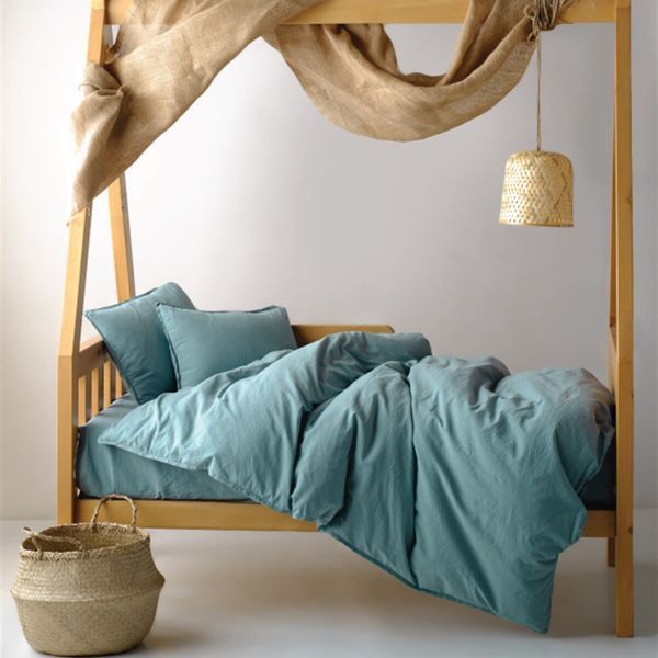 Постільна білизна Limasso "Mineral Blue" Stonewashed STD Ranforse Baby 100х150 см 31520 фото