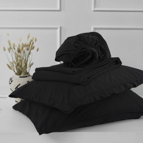 Постільна білизна Limasso Stonewashed Standart 200 х 220 см євро Black 31644 фото