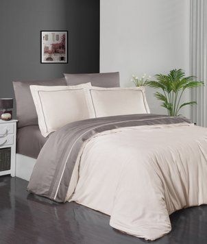 Постельное белье First Choice Deluxe Satin 200 х 220 см Serenity Ivory Mink 31227 фото