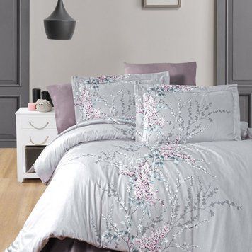 Постільна білизна First Choice Cotton Satin 160 х 220 см полуторне Wisteria Lilac 1940-14 фото