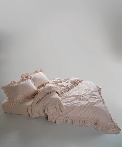 Постільна білизна Limasso Stonewashed Exclusive Ranforse Pristine 200х220, з рюшами 31502 фото