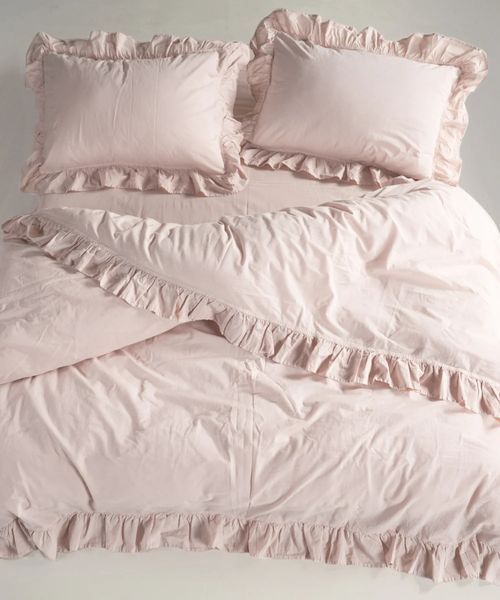 Постільна білизна Limasso Stonewashed Exclusive Ranforse Pristine 200х220, з рюшами 31502 фото