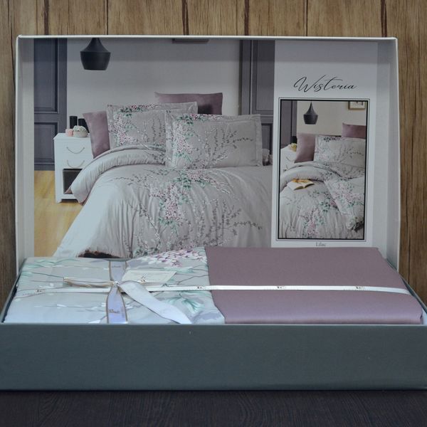 Постільна білизна First Choice Cotton Satin 160 х 220 см полуторне Wisteria Lilac 1940-14 фото
