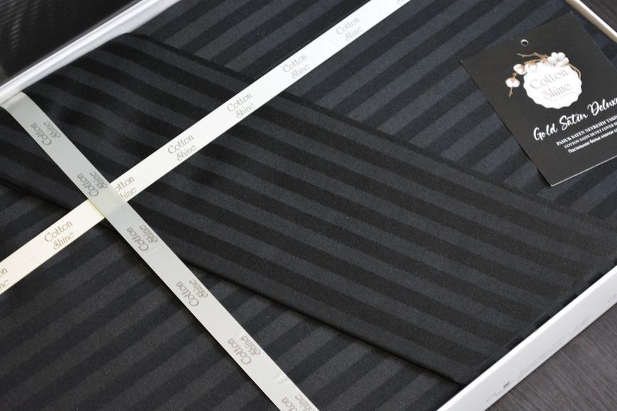 Постельное белье Cotton Shine Stripe Satin 200х220 Siyah 40037 фото