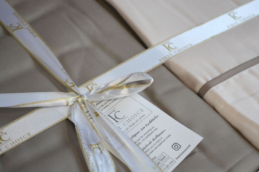 Постельное белье First Choice Deluxe Satin 200 х 220 см Serenity Ivory Mink 31227 фото
