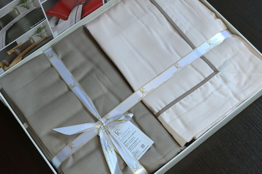Постельное белье First Choice Deluxe Satin 200 х 220 см Serenity Ivory Mink 31227 фото
