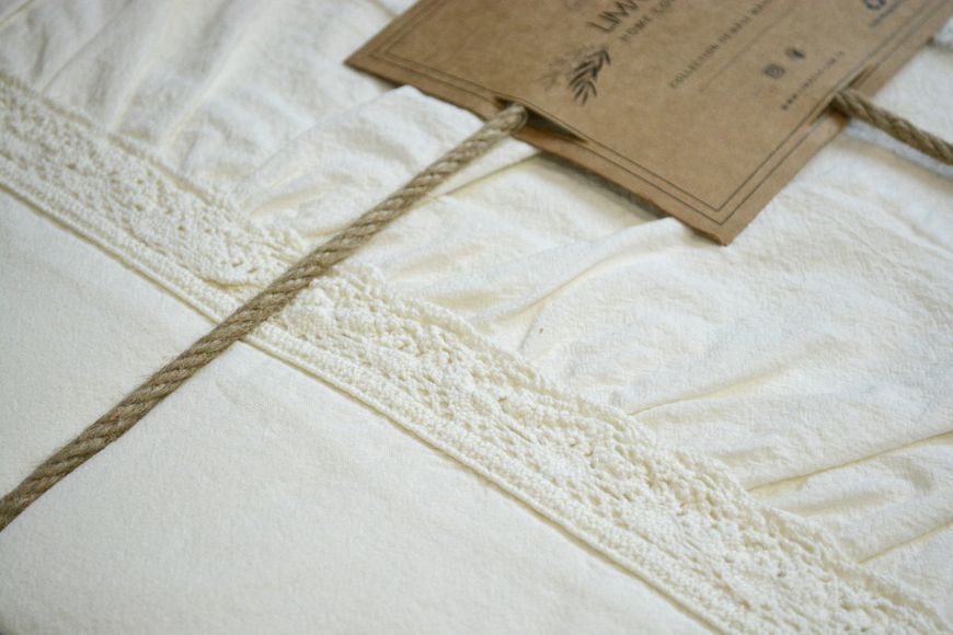 Постільна білизна Limasso Stonewashed Francesca 200 х 220 см Snow White 40963 фото