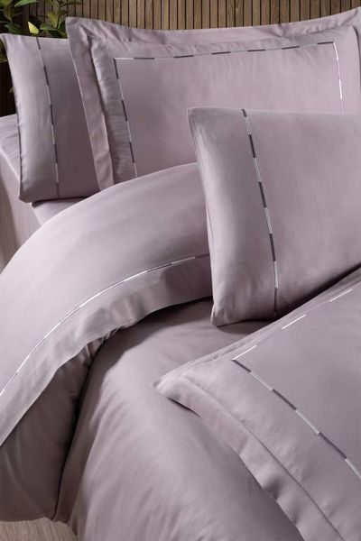 Постельное белье евро  First Choice V.I.P Satin Moonlight 200 х 220 см Claudio Lavender 40248 фото