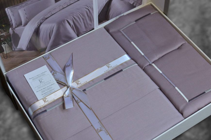 Постельное белье евро  First Choice V.I.P Satin Moonlight 200 х 220 см Claudio Lavender 40248 фото