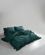 Постільна білизна Limasso Dark Green 200х220см Євро Stonewashed Exclusive (з рюшами) 31529 фото 3