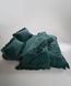Постільна білизна Limasso Dark Green 200х220см Євро Stonewashed Exclusive (з рюшами) 31529 фото 2