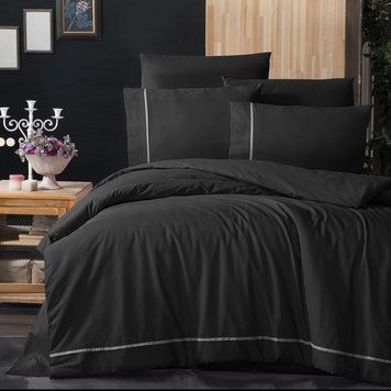 Постільна білизна First Choice Alisa Black Євро Ranforce Deluxe 200 х 220 см  31288 фото