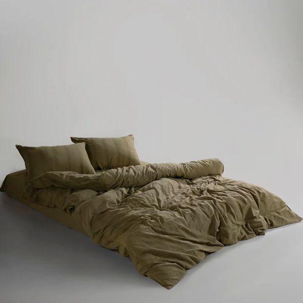 Постільна білизна Limasso Stonewashed 200 х 220 см Cassandra Olive 41077 фото