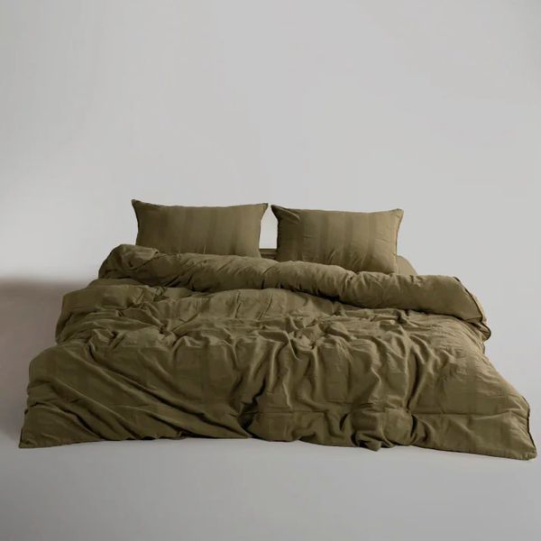 Постільна білизна Limasso Stonewashed 200 х 220 см Cassandra Olive 41077 фото