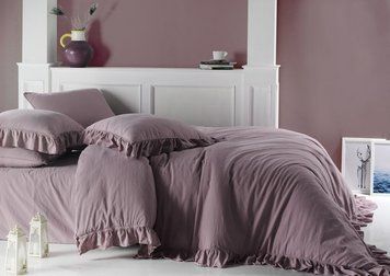 Постільна білизна Limasso Stonewashed Exclusive Ranforse 160 х 220 см сімейний Pale Mavue 41169 фото