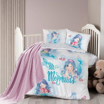 Постільна білизна для новонароджених з пледом First Choice Baby Digital Satin Nirvana 100х150 см. Mermaid 31831 фото