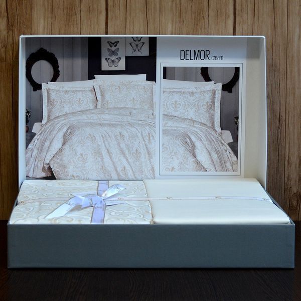 Постільна білизна First Choice Cotton Satin 160 х 220 см Delmor Cream 31075 фото