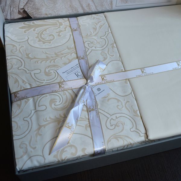 Постільна білизна First Choice Cotton Satin 160 х 220 см Delmor Cream 31075 фото