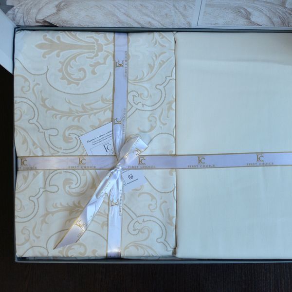 Постільна білизна First Choice Cotton Satin 160 х 220 см Delmor Cream 31075 фото