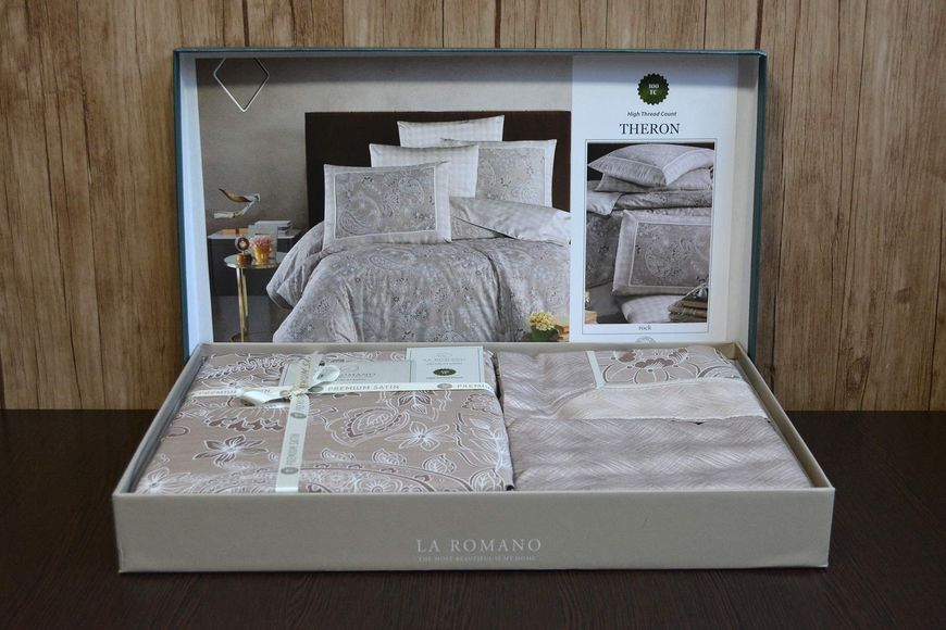 Постельное белье La Romano Premium Satin 200&times;220 см евро Theron Rock 40160 фото
