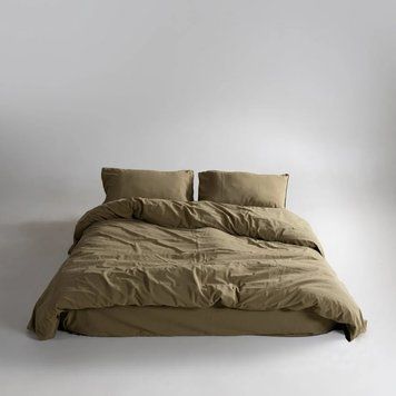 Постельное белье Limasso Stonewashed Ranforse 160 х 220 см семейный Olive 31365 фото