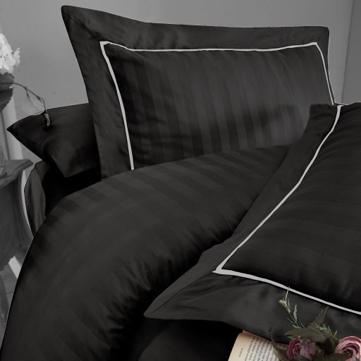 Сімейний комплект постільної білизни First Choice Deluxe Satin DARK 160 х 220 см Novel Line Black 31759 фото