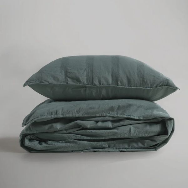 Постільна білизна Limasso Stonewashed 200 х 220 см Cassandra Natural Green 41076 фото