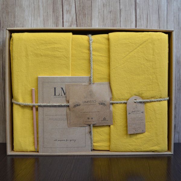 Постільна білизна Limasso Stonewashed Ranforse 160 х 220 см сімейний Lemonade 40124 фото