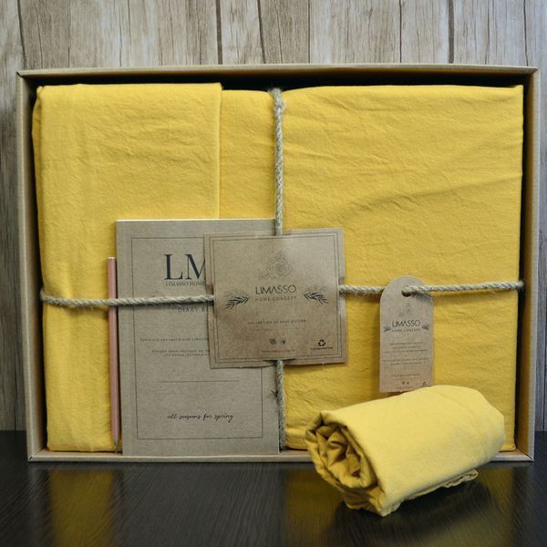 Постільна білизна Limasso Stonewashed Ranforse 160 х 220 см сімейний Lemonade 40124 фото